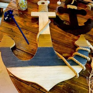 Large wooden anchor decal